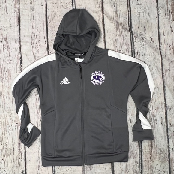 High Point Women's Soccer Adidas Zip Up Gray Hoodie Athletic Pullover Sweatshirt - Picture 1 of 5
